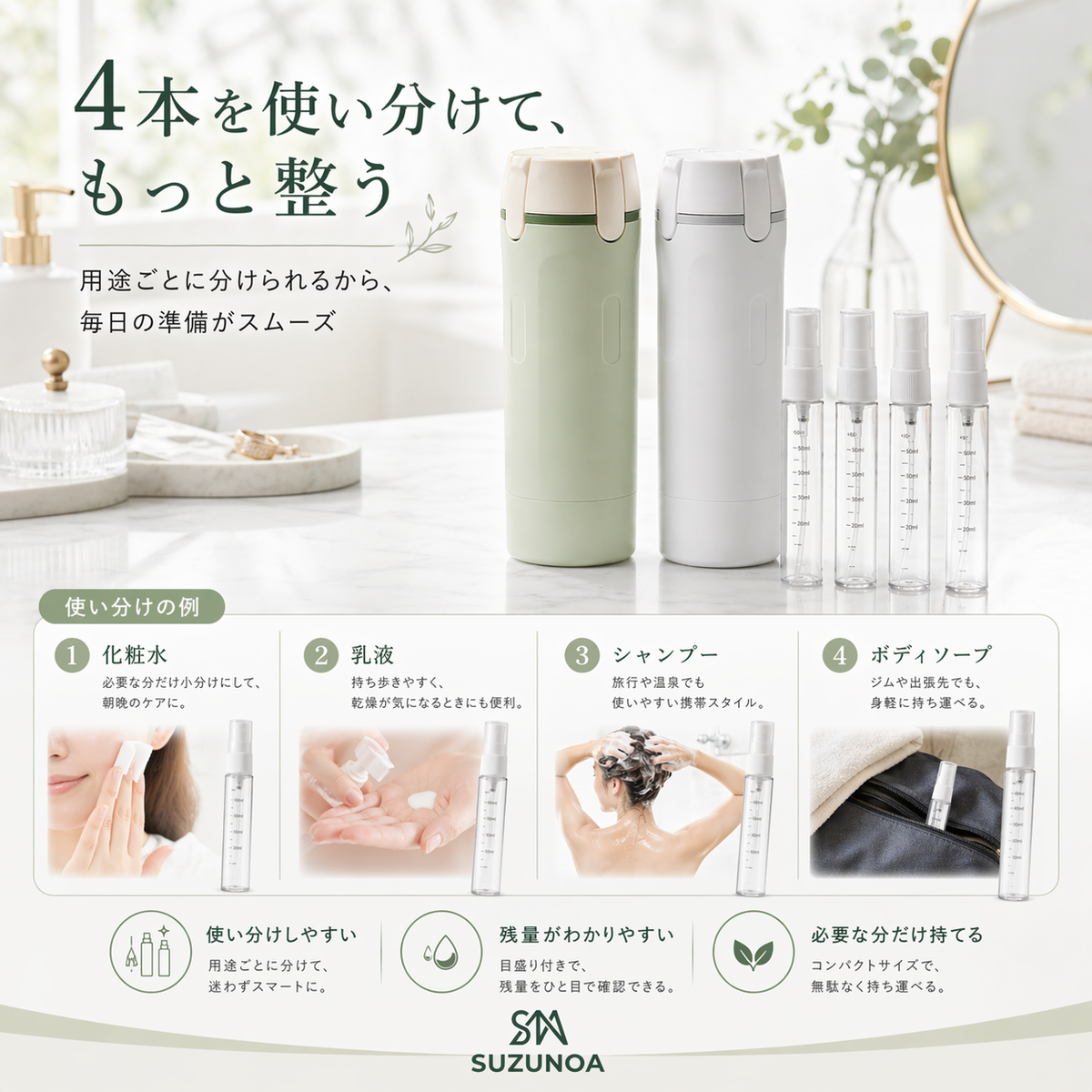 SUZUNOA™ 詰め替えスマートボトル